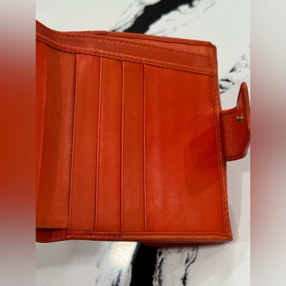 ✨ Vintage Gucci Bamboo Bar Wallet Burnt Orange Leather Bifold Italy - Picture 10 of 16